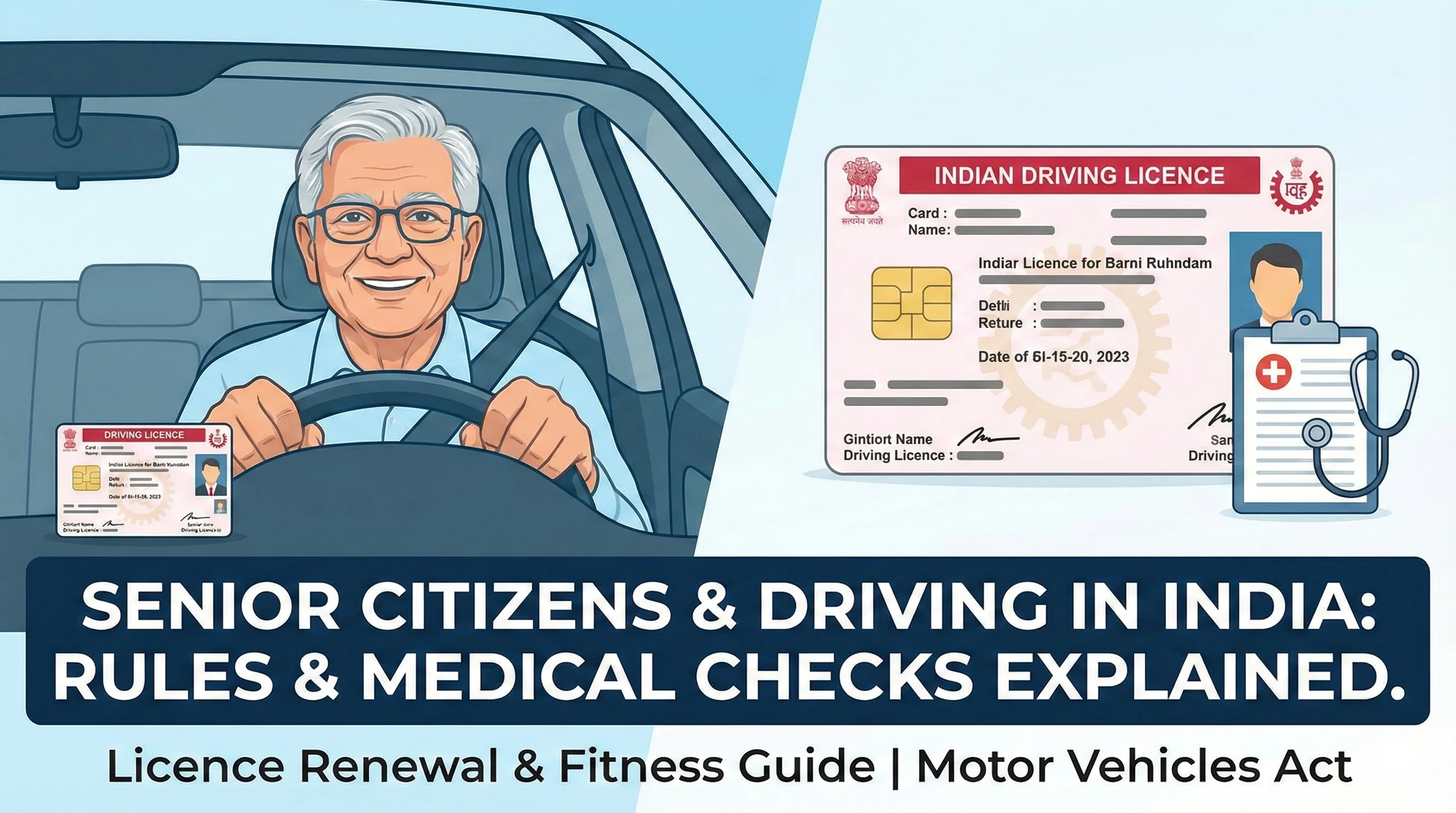 Senior Citizen Driving Licence Rules Explained (Age, Validity & Medical Fitness)